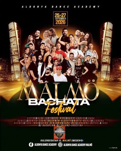 ★Scandinavian’s biggest bachata festival • Malmö Bachata Festival (Sweden) • 25-27 Sep 2026★